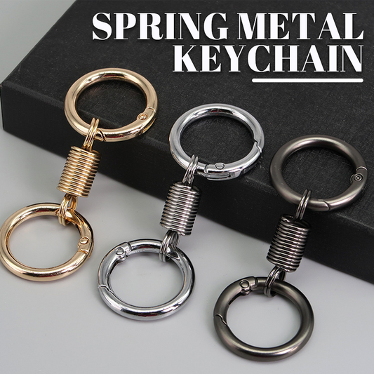 (🔥Last Day Promotion  - 50% off)Nordic Retro Spring Double Ring Keychain